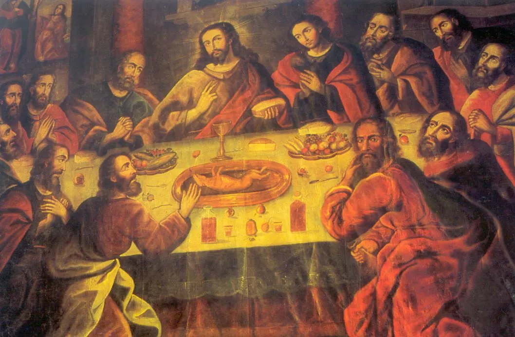 Marcos Zapatas Last Supper at Cusco Cathedral