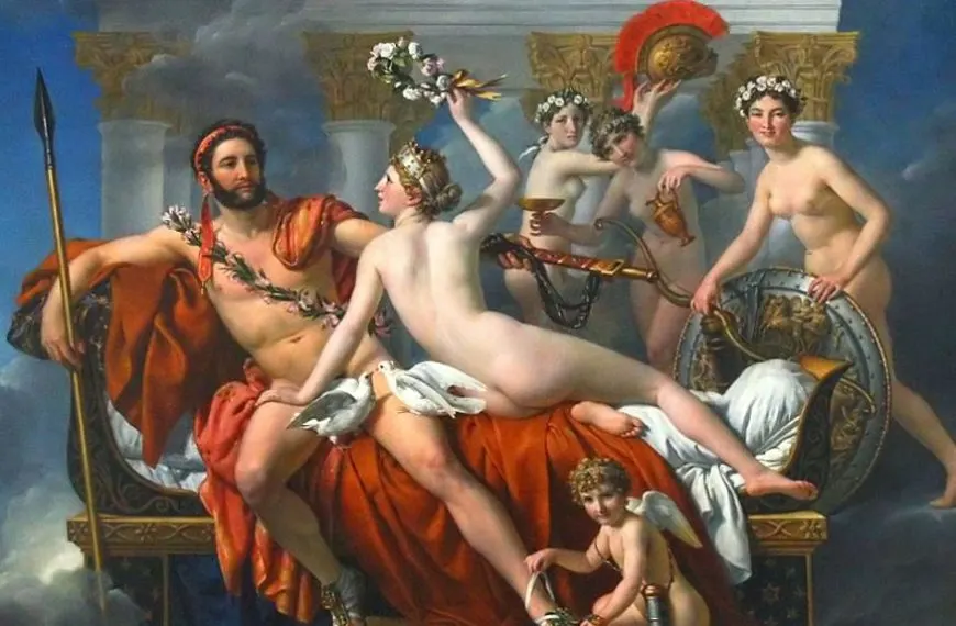 Mars being Disarmed by Venus by Jacques Louis David