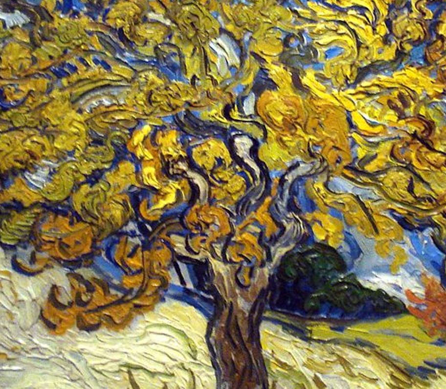 Mulberry Tree van Gogh detail of thickly applied paint