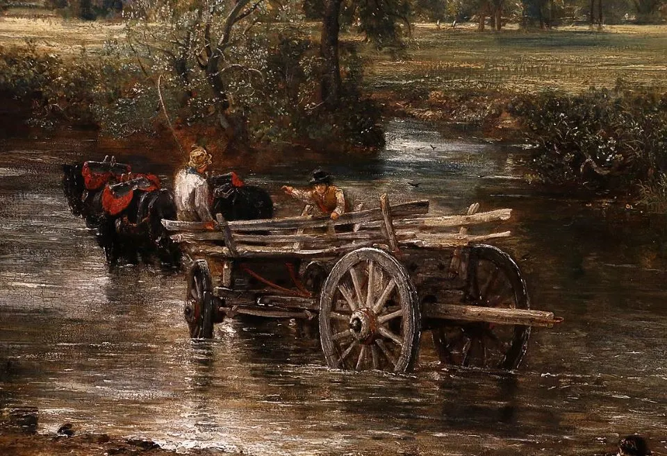 The Hay Wain detail of the cart and horses