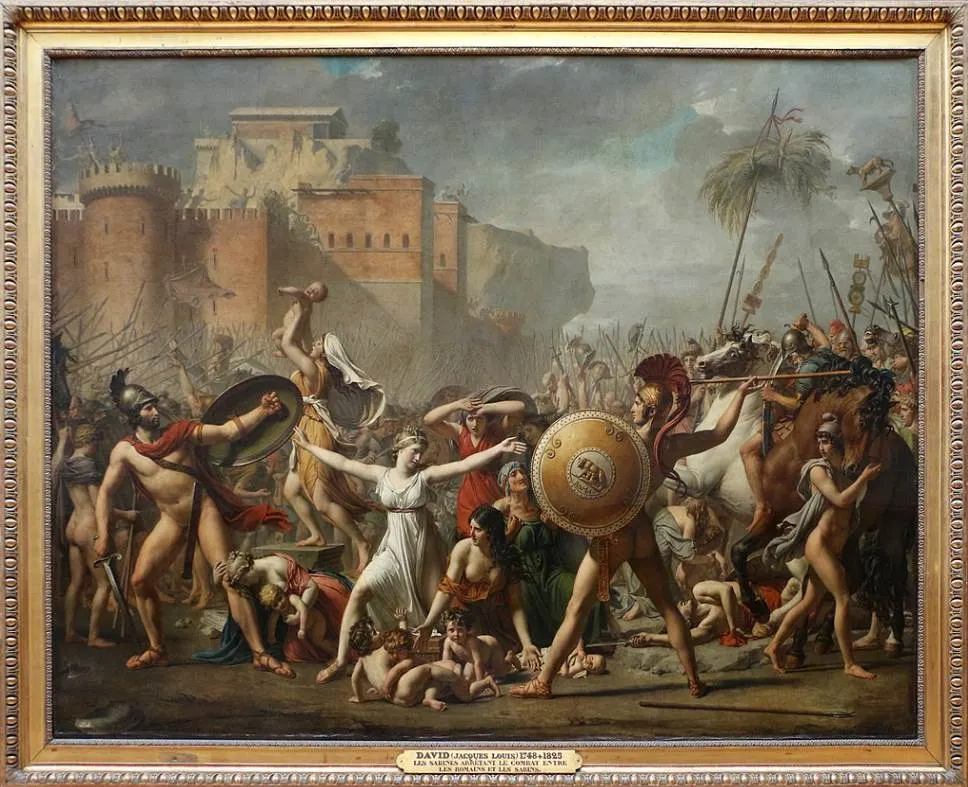 The Intervention of the Sabine Women dimensions in frame