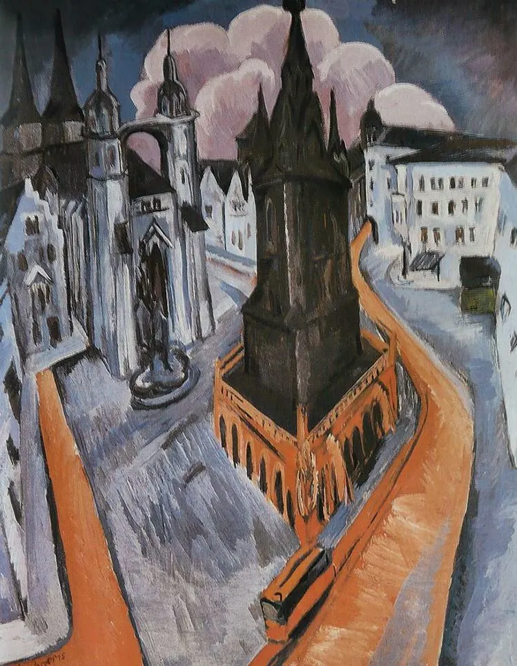 The Red Tower in Halle by Ernst Ludwig Kirchner