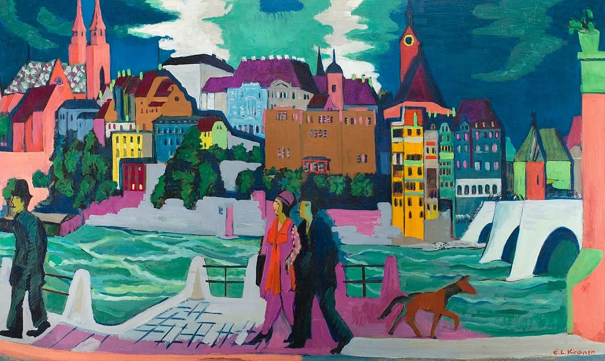 View of Basel and the Rhine by Ernst LUdwig Kirchner