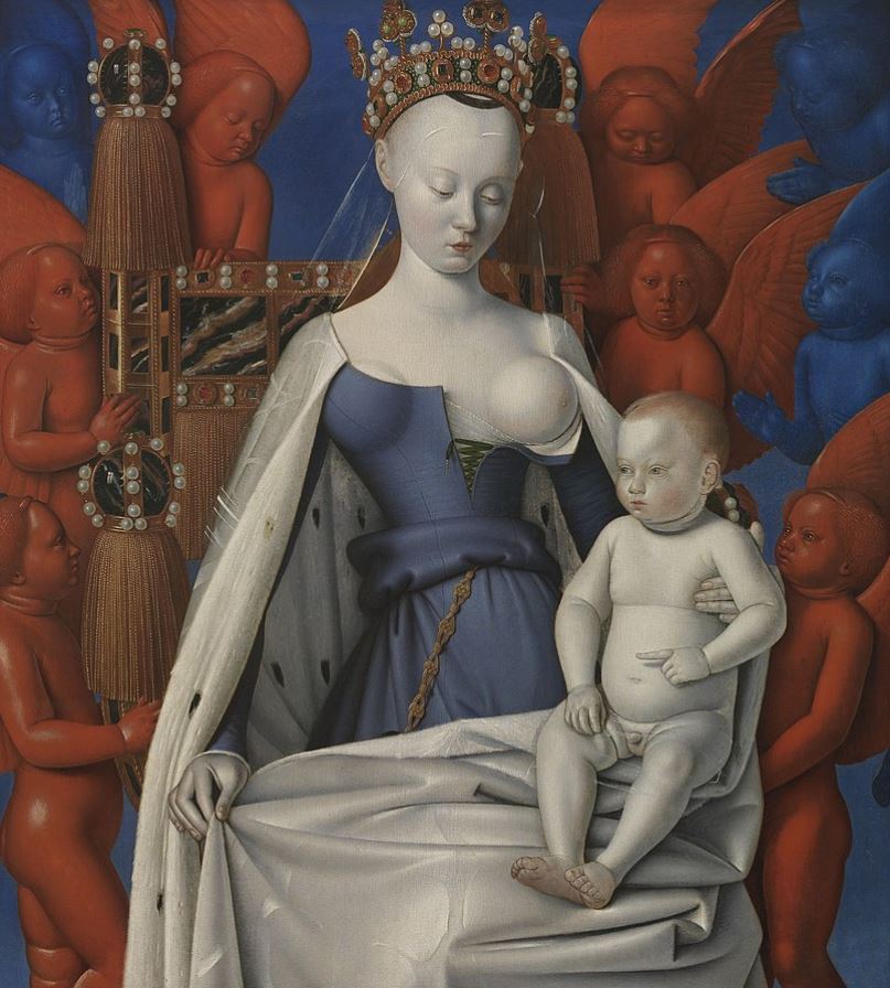 Virgin and Child Surrounded by Angels by Jean Fouquet