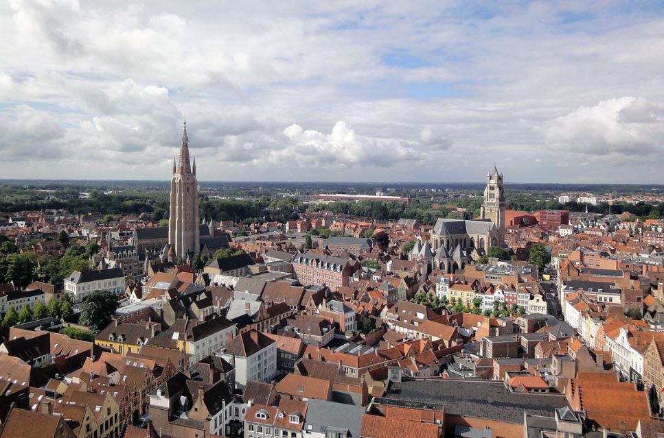 Church of Our Lady seen from the Belfry of Bruges