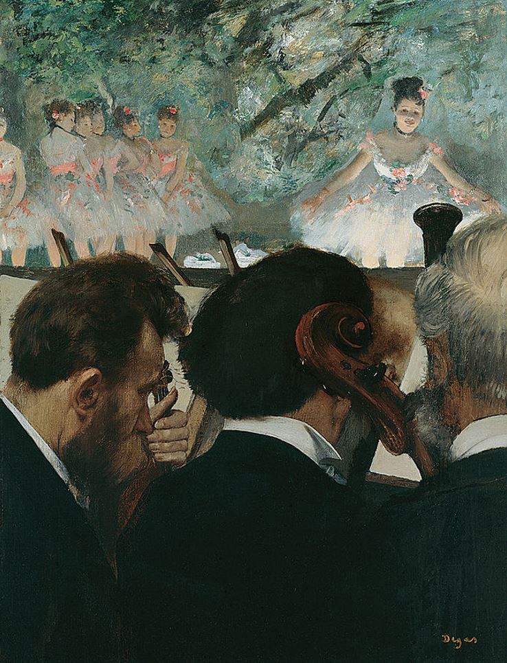 Musicians in the Orchestra by Edgar Degas