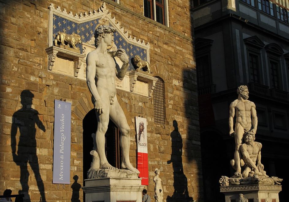 Statue of David and Hercules and Cacus in Florence