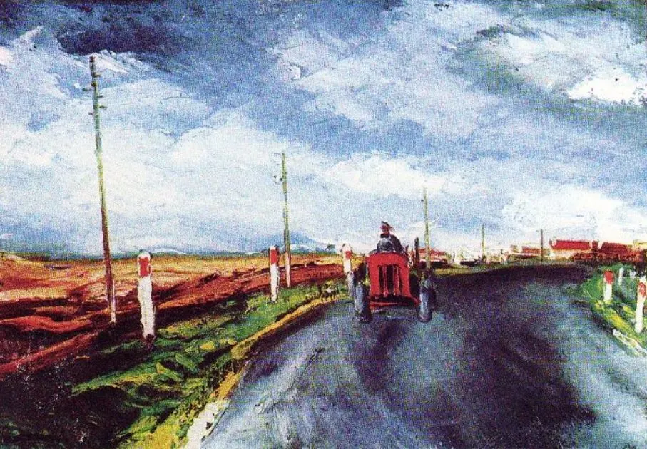 The Red Tractor by Maurice de Vlaminck