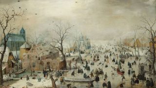 Dutch Golden Age Paintings Winter Landscape with Skaters by Hendrick Avercamp