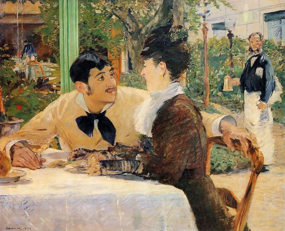 At the Pere Lathuille Restaurant by Edouard Manet