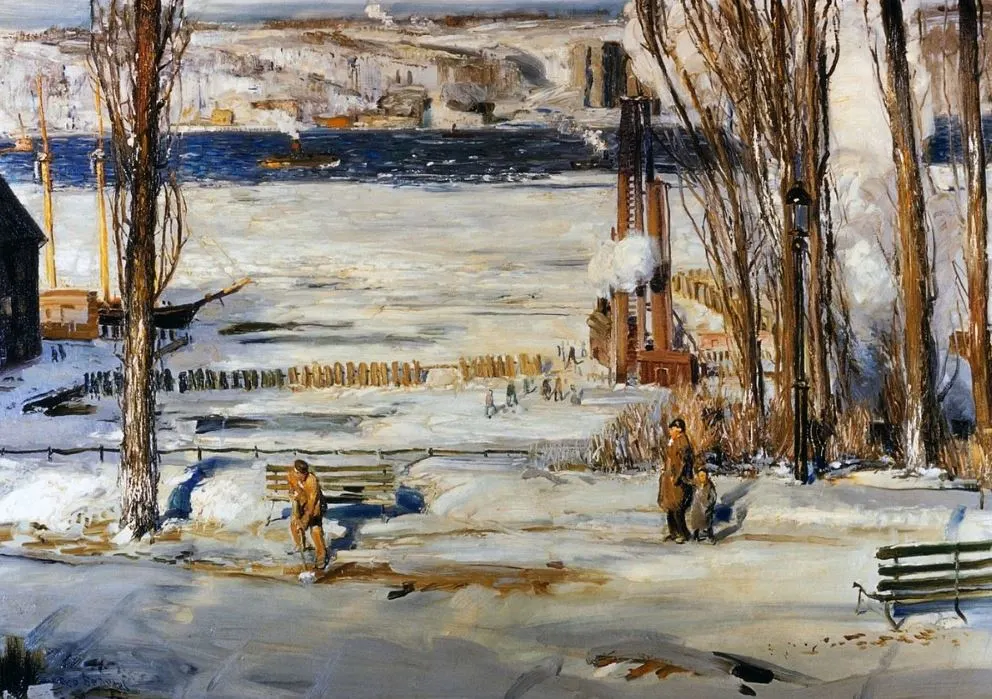 Brooklyn Museum A Morning Snow Hudson River George Wesley Bellows