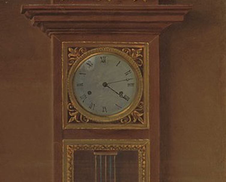 Emperor Napoleon in His Study at the Tuileries time on the clock