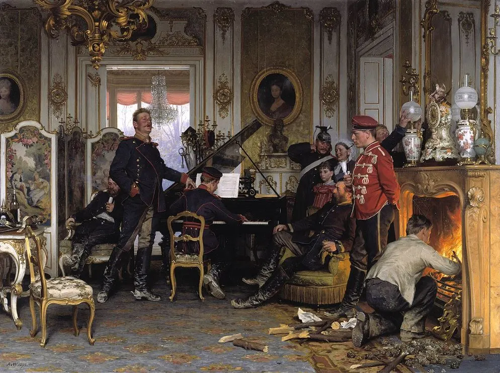 In the Troops Quarters outside Paris by Anton von Werner