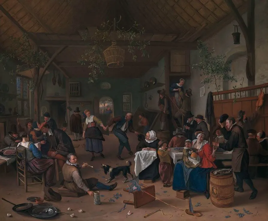 Merrymaking in a Tavern with a Couple dancing by Jan Steen