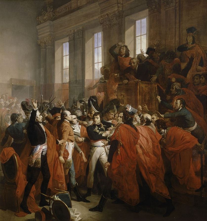Napoleon Bonaparte in the coup detat of 18 Brumaire in Saint Cloud by Francois Bouchot