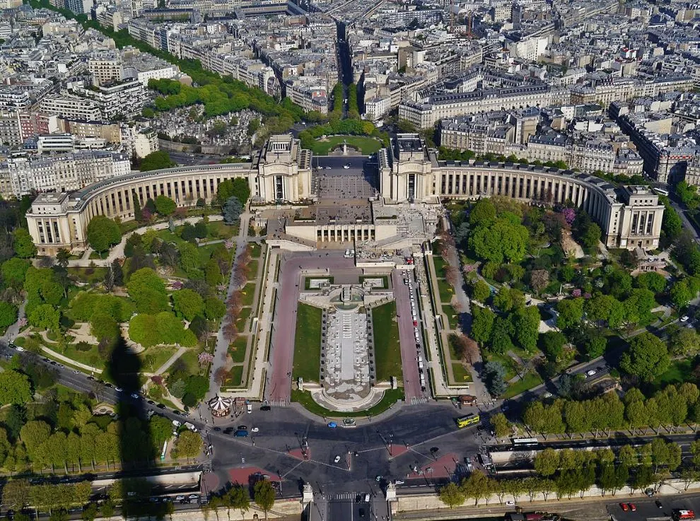 8 Historic Facts about the Palais de Chaillot 1 Palais de Chaillot from the Eiffel Tower