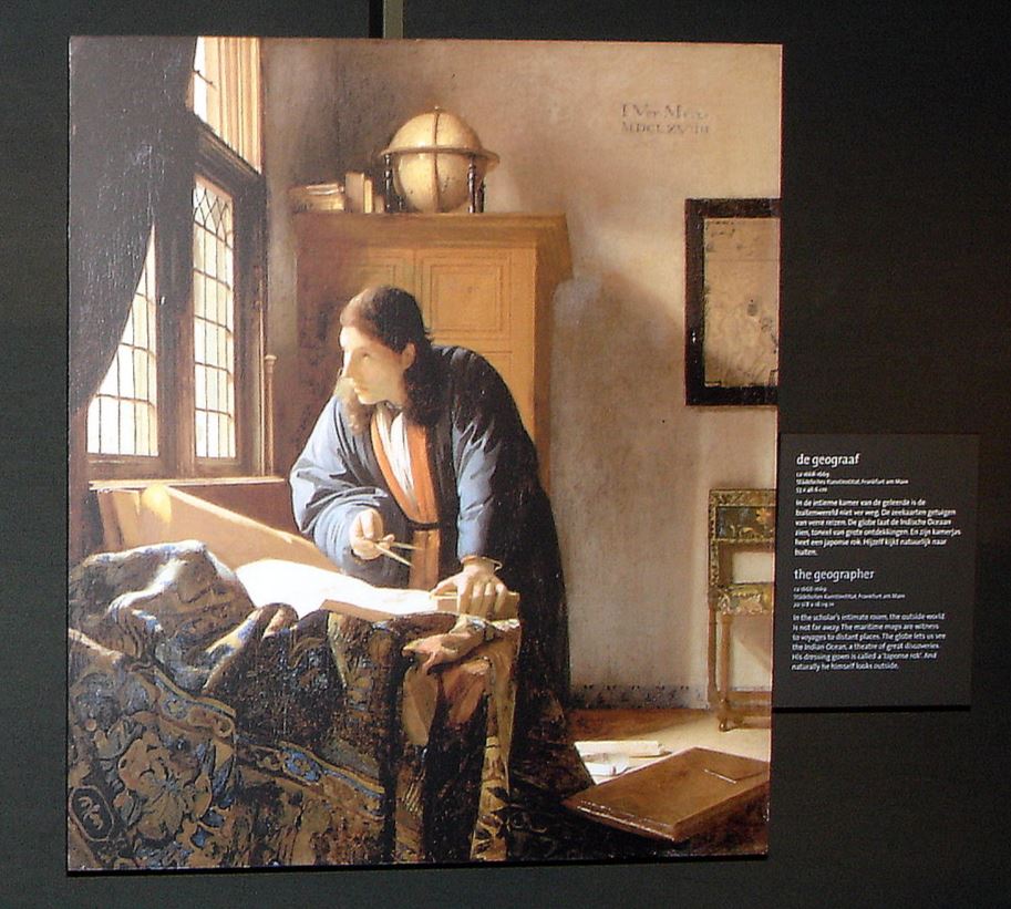 The Geographer by Johannes Vermeer dimensions