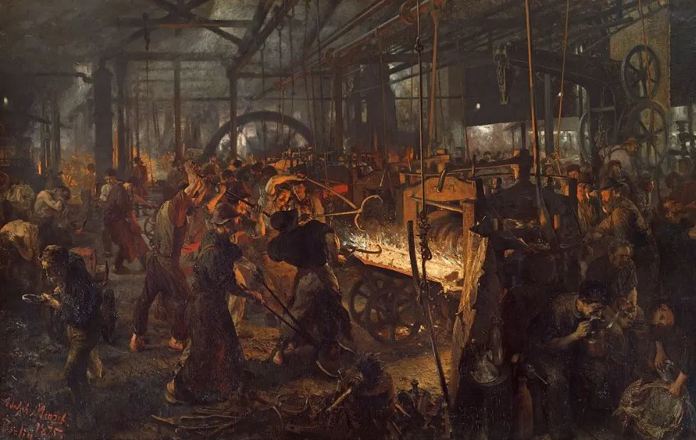 The Iron Rolling Mill by Adolph von Menzel