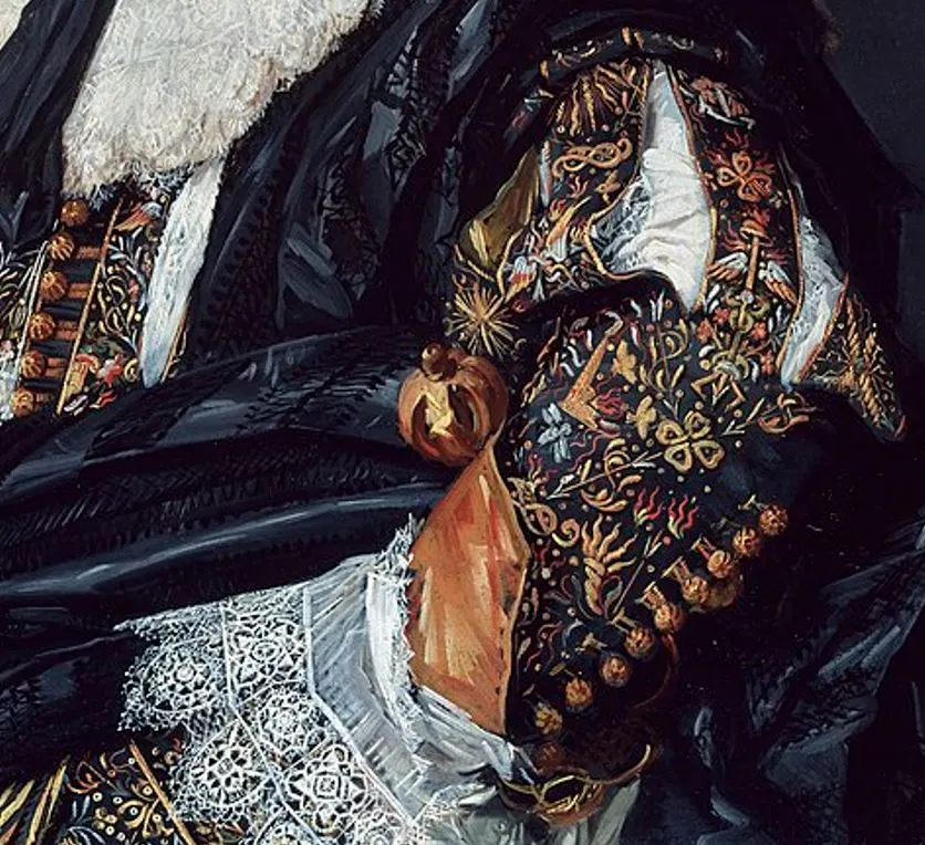 The Laughing Cavalier detail of Silk Costume