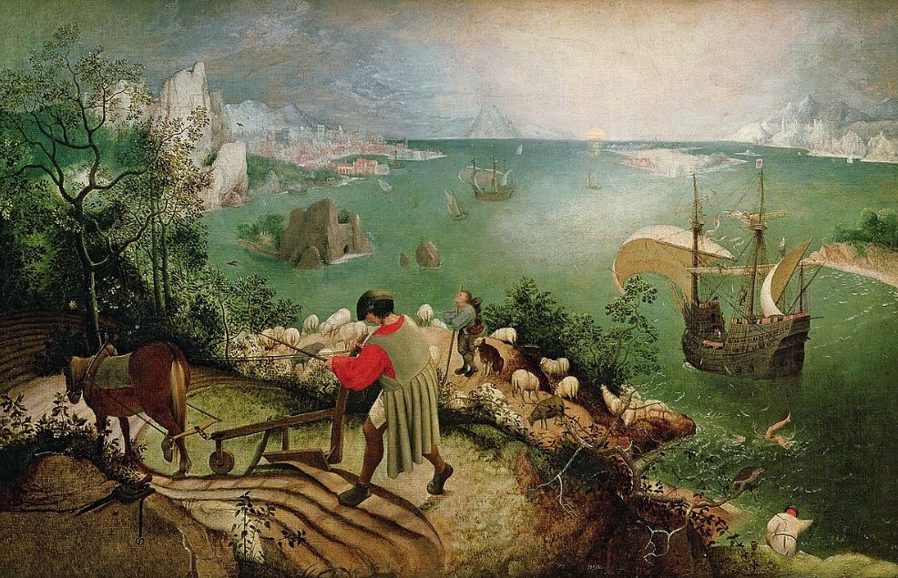 Famous Mythological paintings Landscape with the Fall of Icarus by Pieter Bruegel the Elder