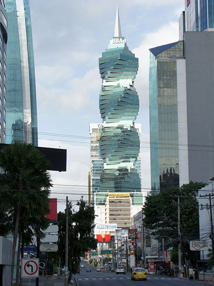 Famous twisted skyscrapers FF Tower in Panama City