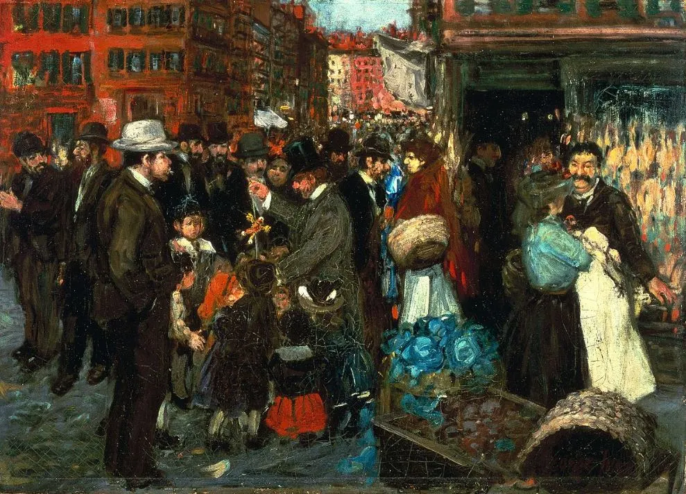 Street Scene Hester Street by George Luks