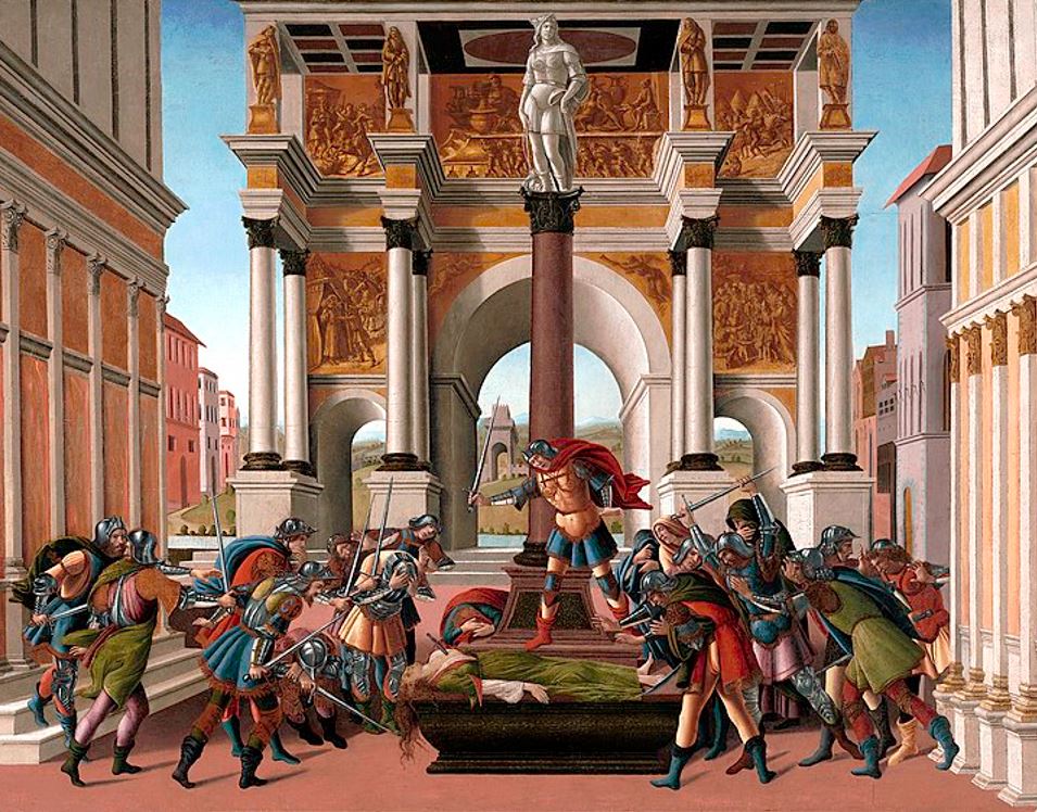 The Story of Lucretia by Sandro Botticelli central part