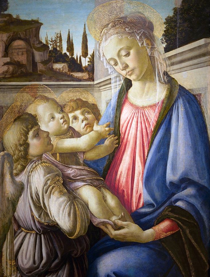 Virgin and Child with Two Angels by Sandro Botticelli Museo di Capodimonte paintings