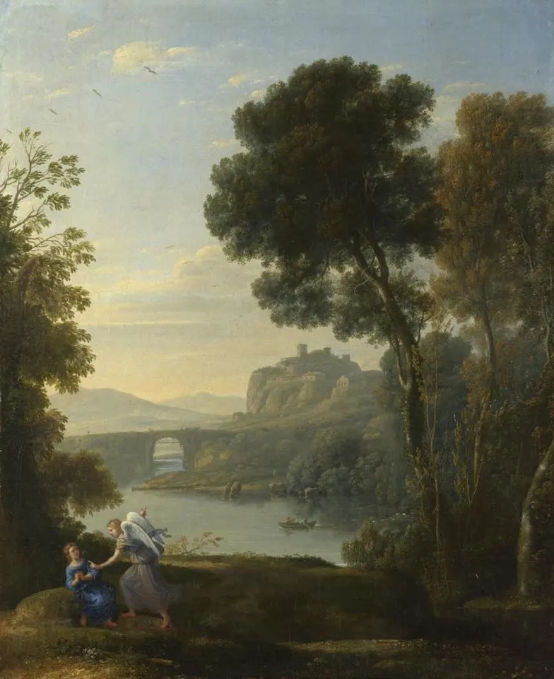Landscape with Hangar and Angel by Claude Lorrain