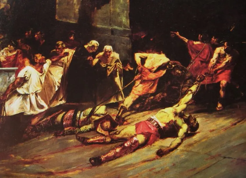 Spoliarium detail of the gladiator