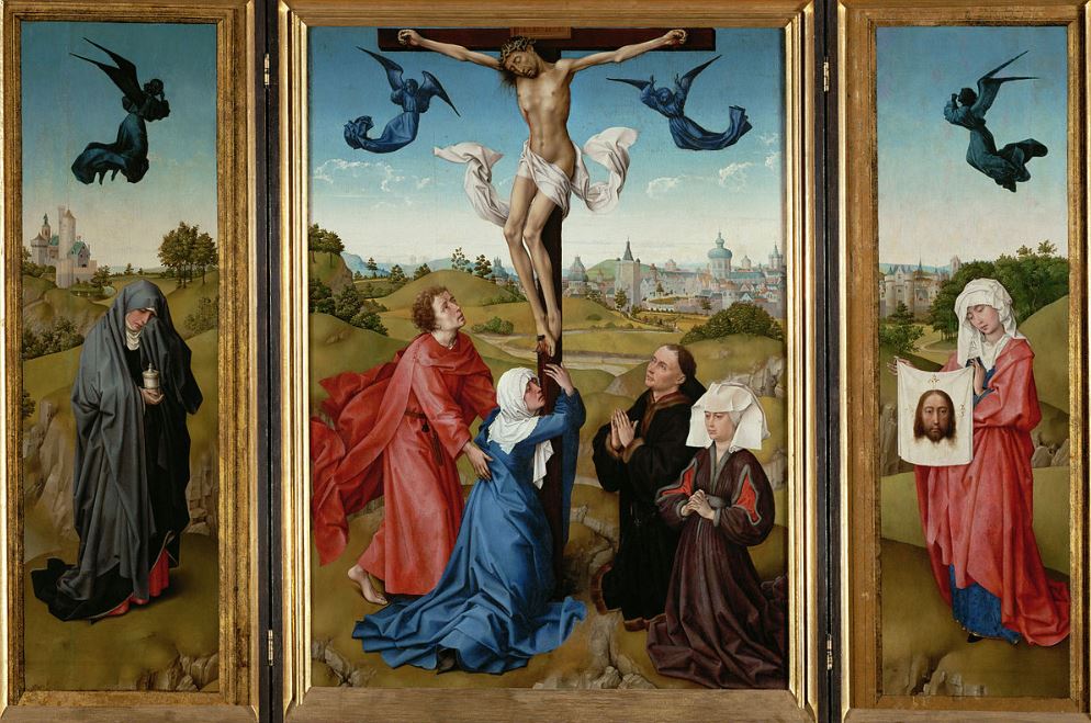Christ on the Cross with Mary and St John by Rogier van der Weyden