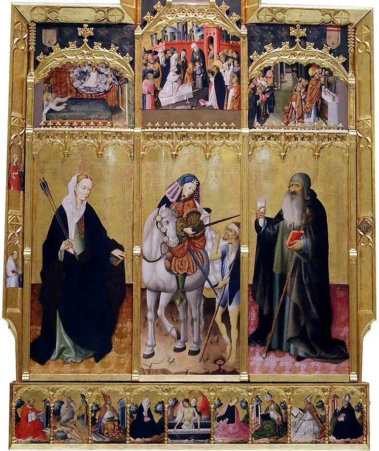10 Famous Paintings at the Museu de Belles Arts de València 1 Altarpiece of Saints Ursula, Martin, and Anthony by Gonzalo Pérez