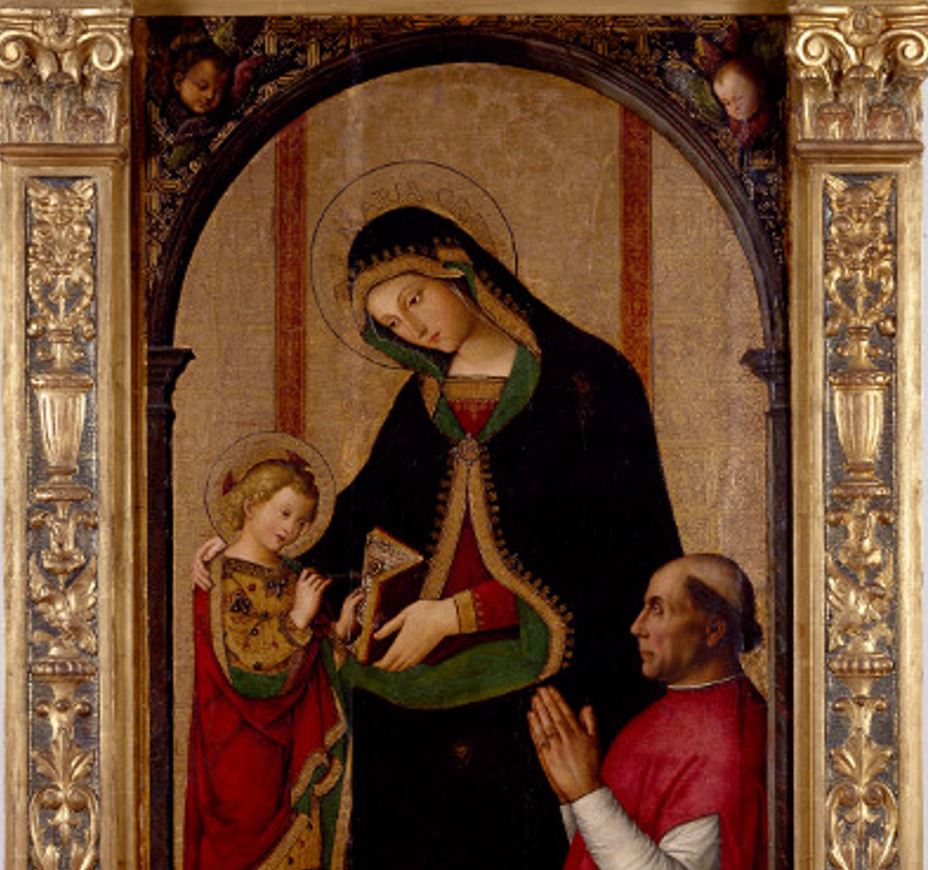 Madonna with Writing Child and Bishop by Pinturicchio