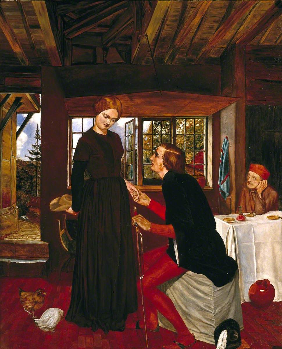 Top 10 Famous Pre-Raphaelite Brotherhood Paintings 7 Proposal to Miss Grace by Frederic George Stephens
